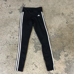 Adidas Black leggings with stripes down the sides